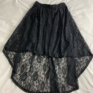 Black high low skirt! Super cute and appropriate for any special event!